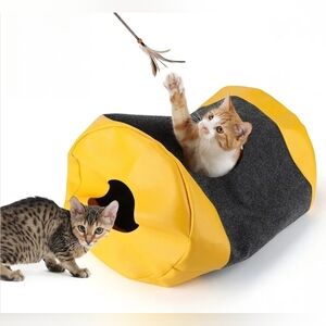 Interactive Cat Tunnel Play Mat | Hide & Seek Cat Toy with Multiple Holes